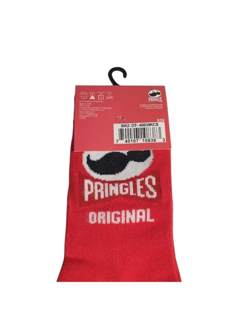Pringles Original Kids Crew Socks Red Yellow Age 7 to 10 Fun Novelty Potato Chip